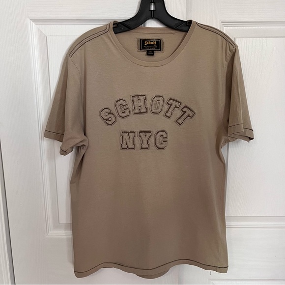 SCHOTT T-SHIRT IN TAN - Picture 2 of 6